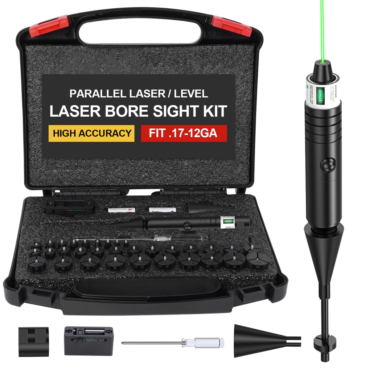 Universal Laser Boresighter Kit With Adapters And Anti Cant Level