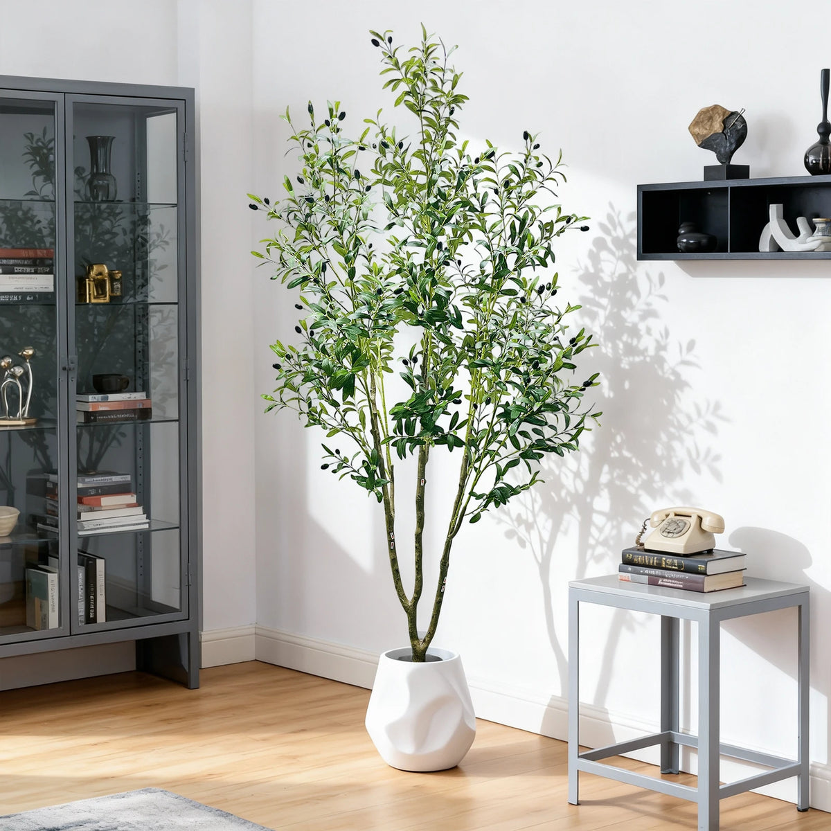 HiMISS Artificial Olive Tree With Realistic Leaves And Fruits