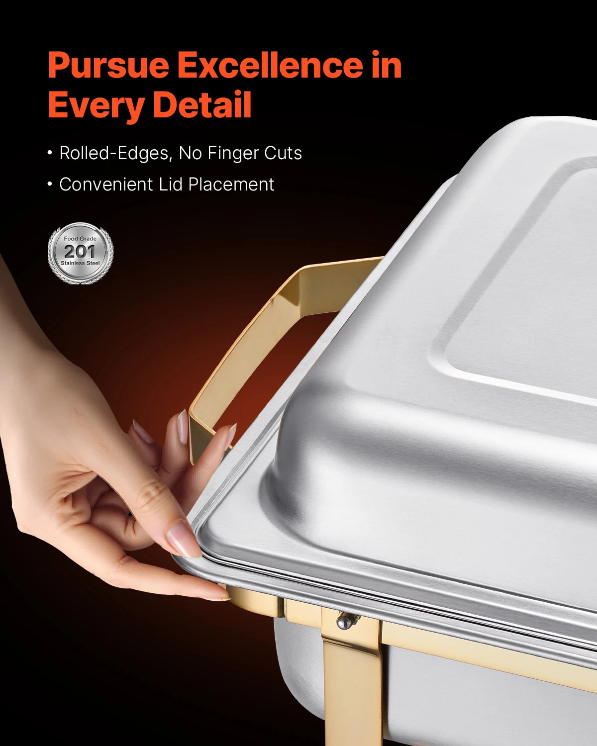 SucceBuy Stainless Steel Chafing Dish Buffet Set With Serving Pans