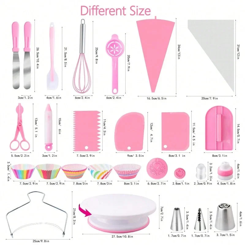 Nifogo Beginner Cake Decorating Set With Turntable And Icing Tools