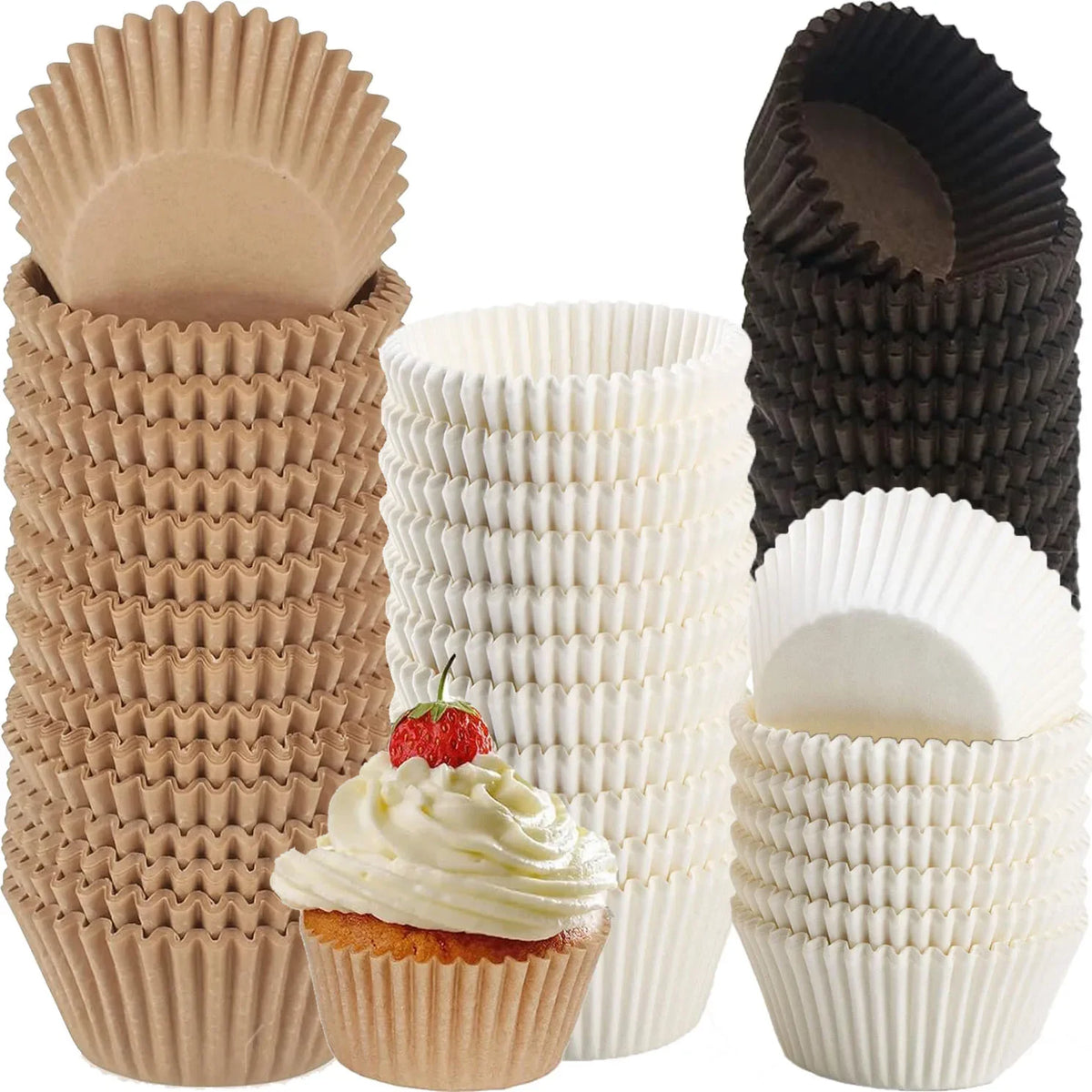 Food Grade Paper Baking Cups for Cupcakes Muffins and Cakes