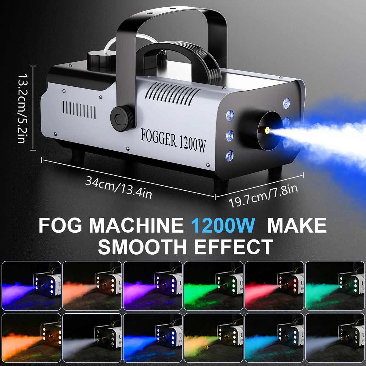 Rudderstar RGB Smoke Machine With LED Stage Lighting