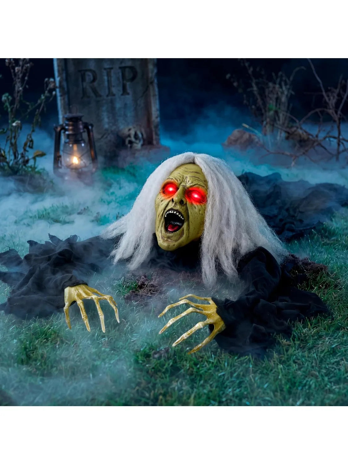 Joyfy Zombie Witch Halloween Decoration With Sound And Lighted Eyes