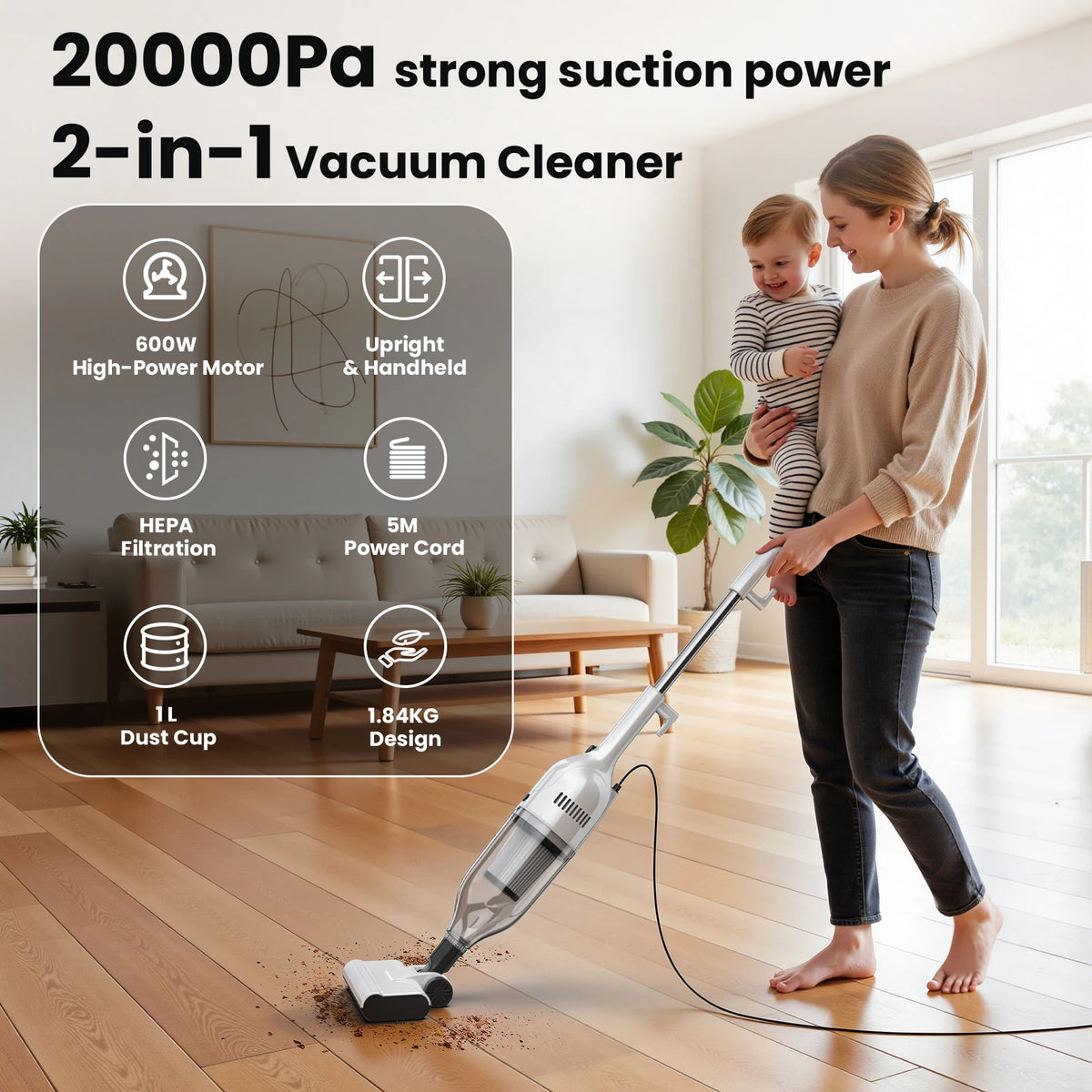 Vastorm R7 Corded Stick Vacuum Cleaner For Home And Pets