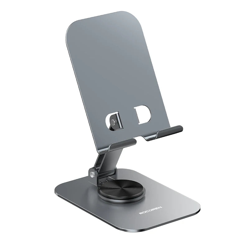 Rocoren Foldable Metal Desktop Phone Stand With 360 Degree Rotation