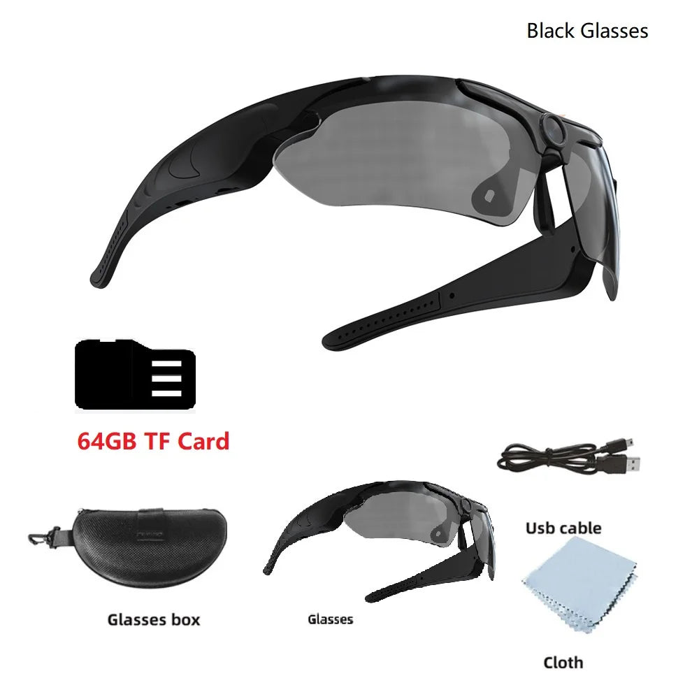 KIDKD 1080P Camera Smart Glasses for Cycling and Outdoor Recording