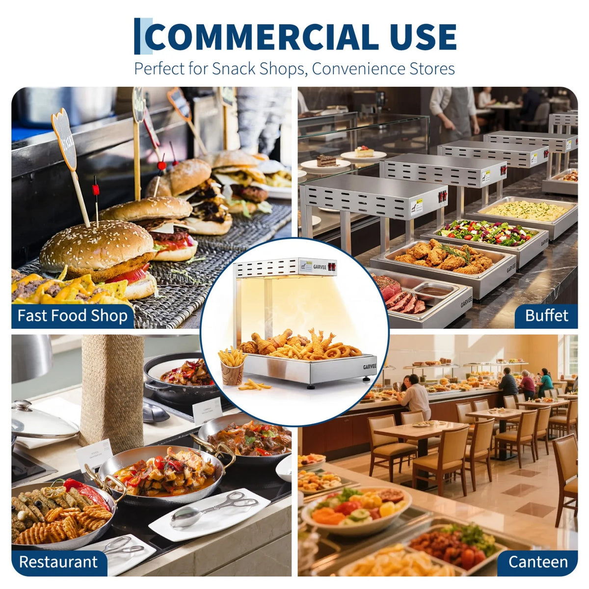 HiMISS Commercial Infrared Food Warmer Lamp for Buffets and Restaurants
