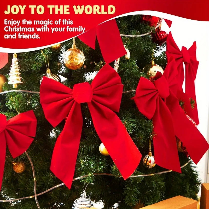 Joyfy Christmas Velvet Bows for Wreaths Garlands and Tree Decor