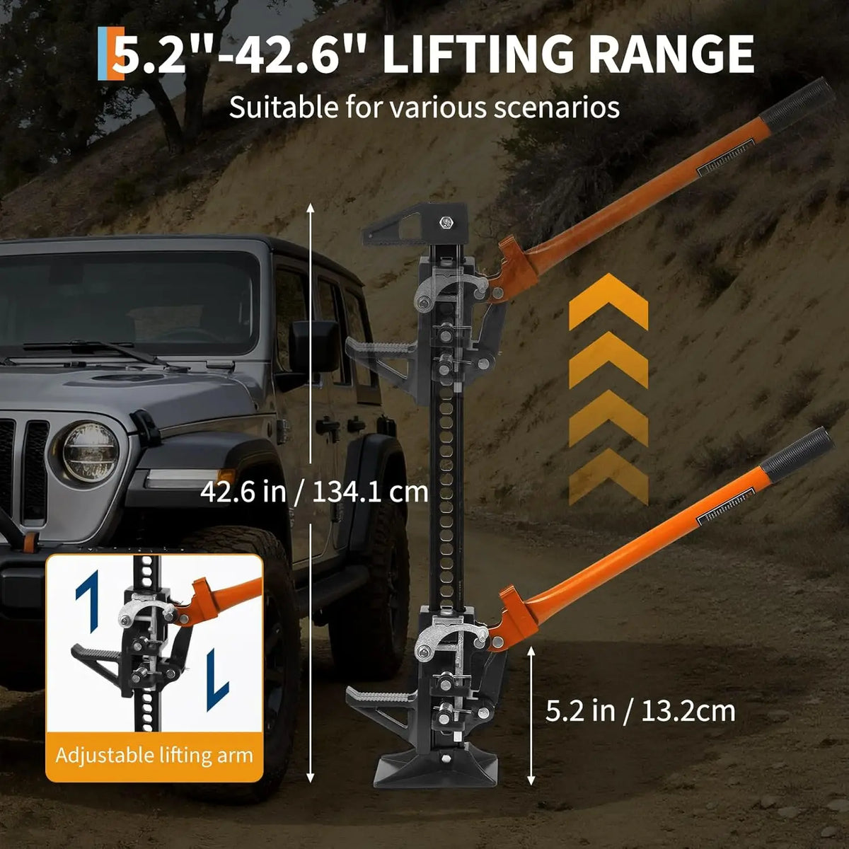 HiMISS Heavy Duty Farm Jack for Truck and SUV Recovery