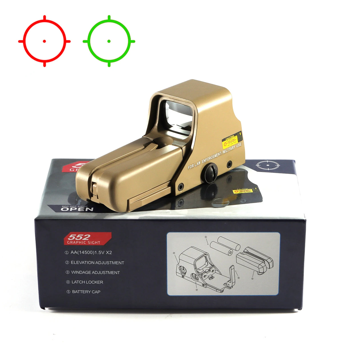 Bestsight Red Green Dot Holographic Reflex Rifle Sight Scope