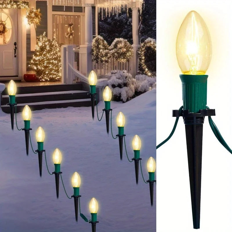 Joyfy Christmas C9 Pathway Lights for Outdoor Holiday Decor
