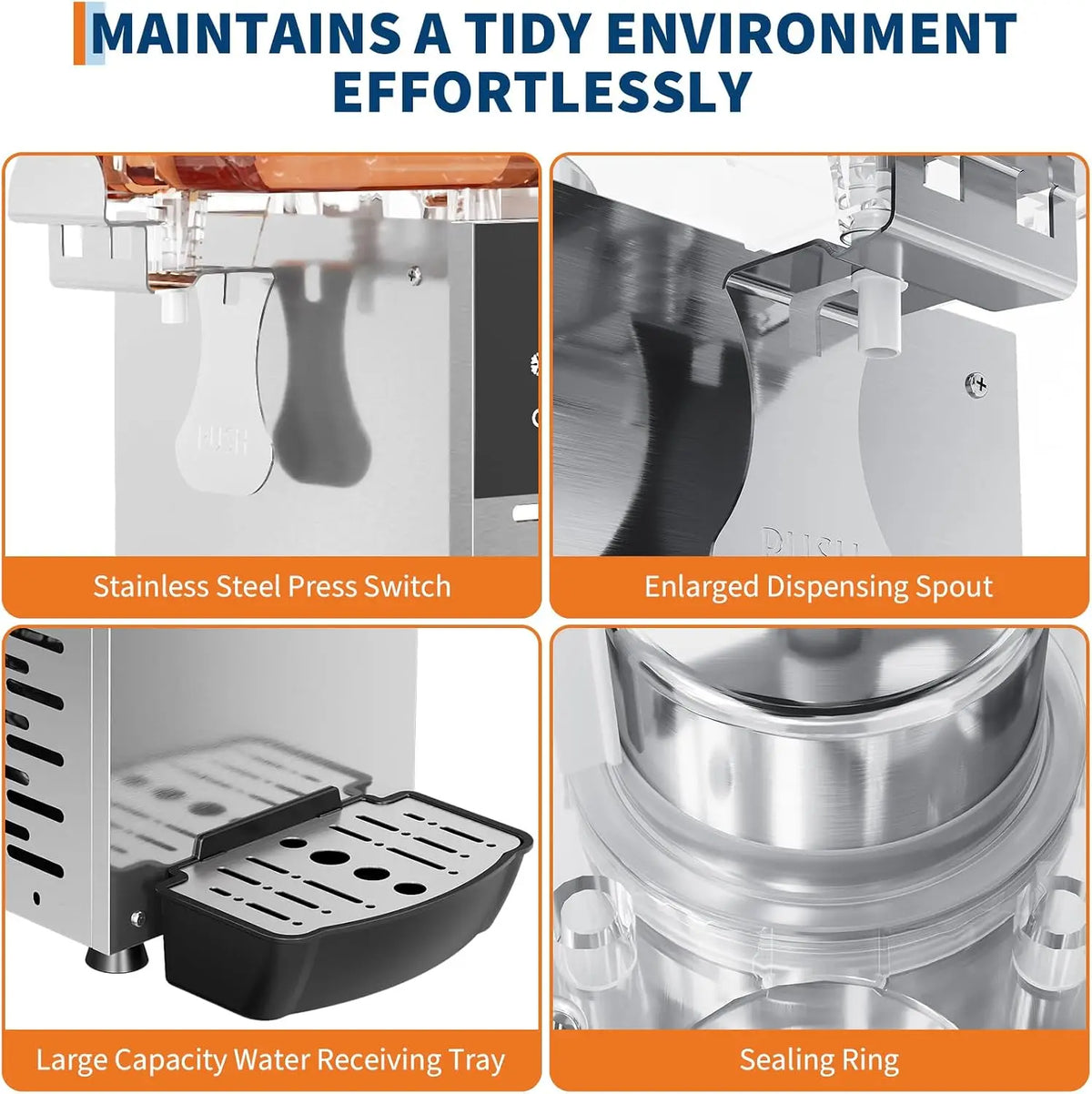 Tacleekii Commercial Cold Beverage Dispenser With Built In Mixer