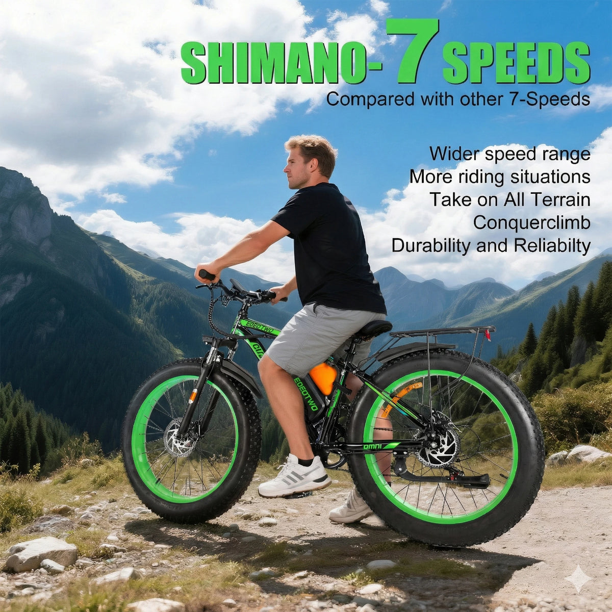 1000W Fat Tire Electric Bike With 48V 20Ah Battery