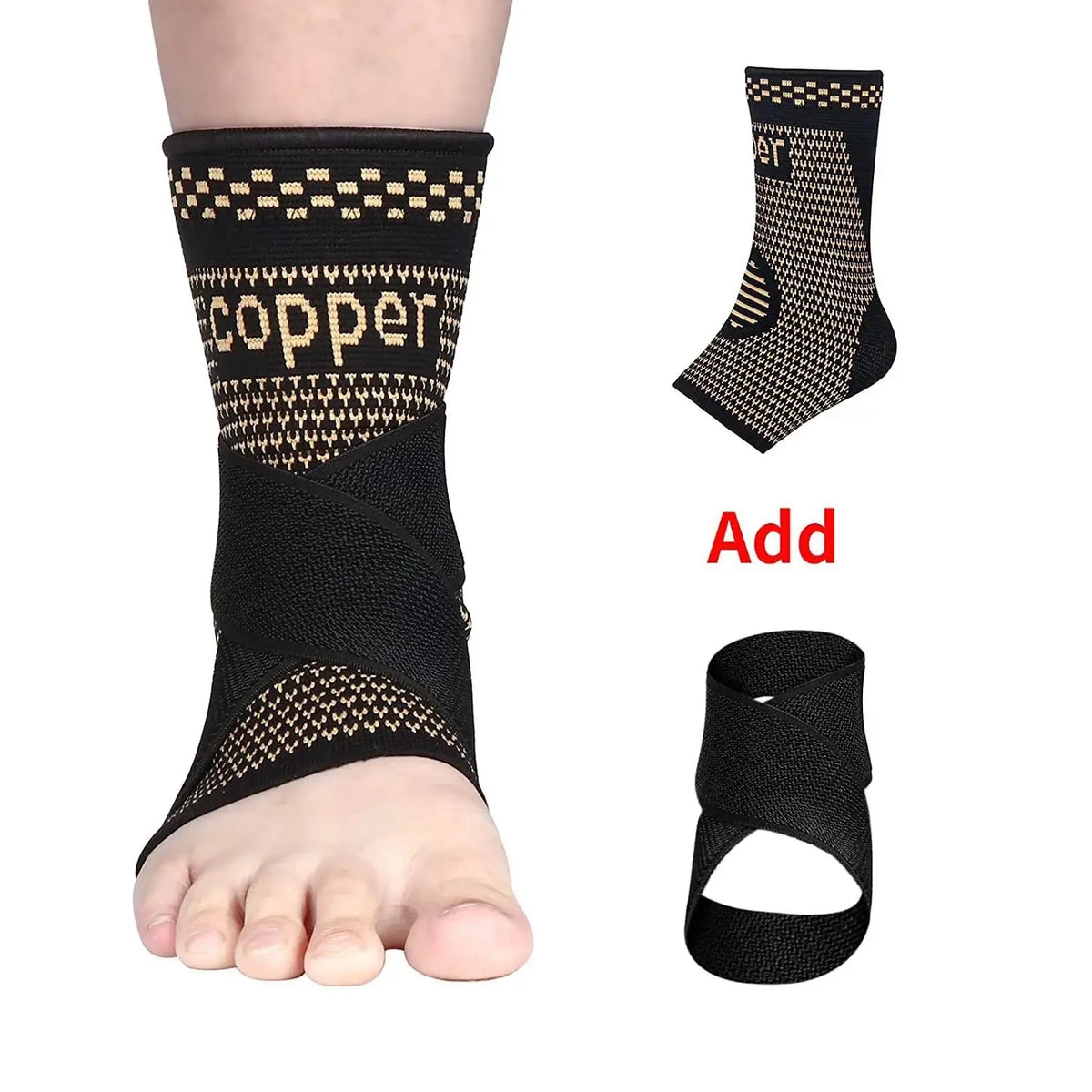 Copper Infused Compression Ankle Support Sleeve for Sports Recovery