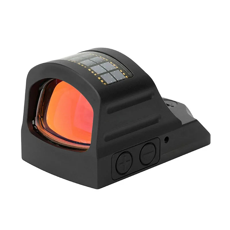 Solar Powered Reflex Red Dot Sight With Exoskeleton Mount