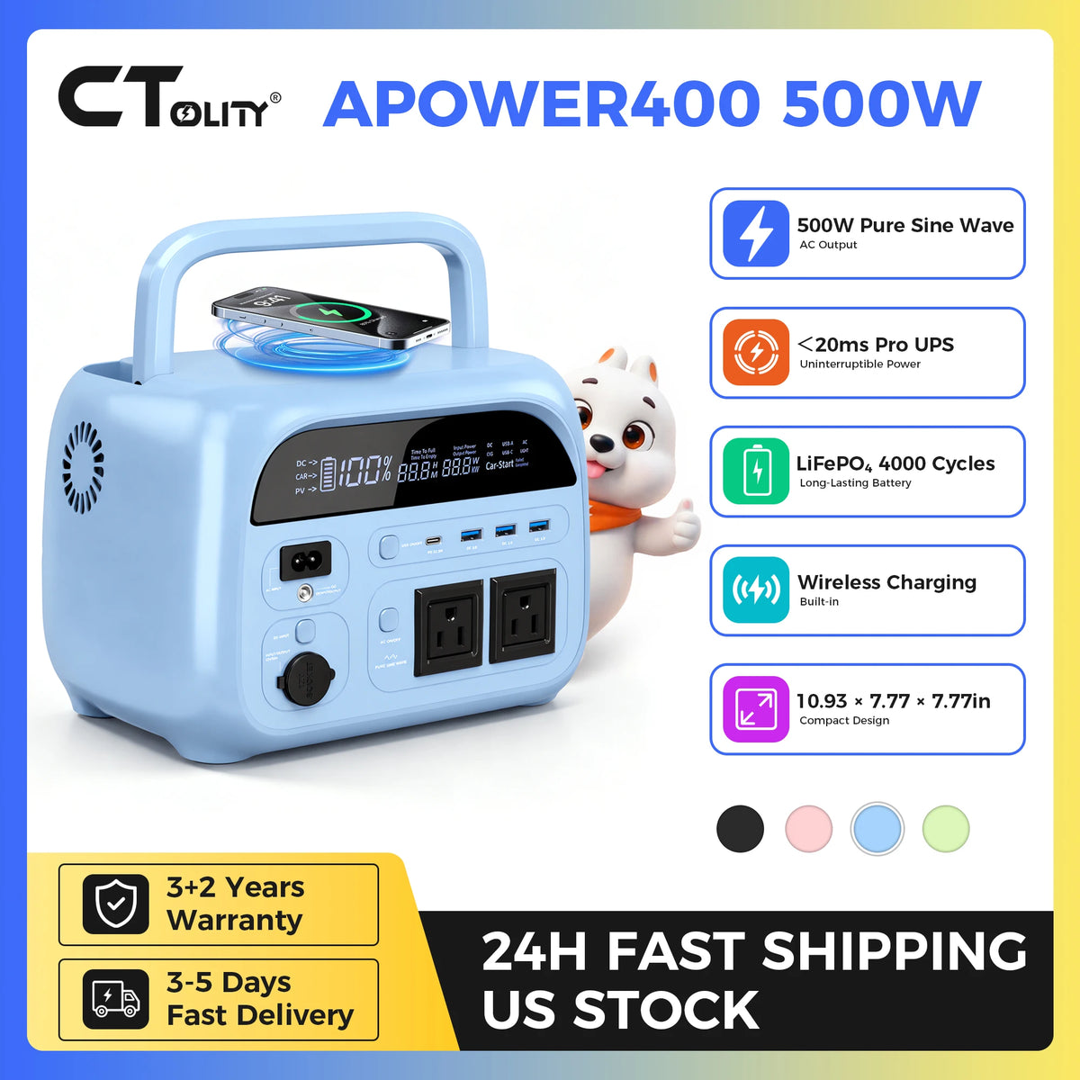 CTOLITY AP200 Portable Power Station With LiFePO4 Battery