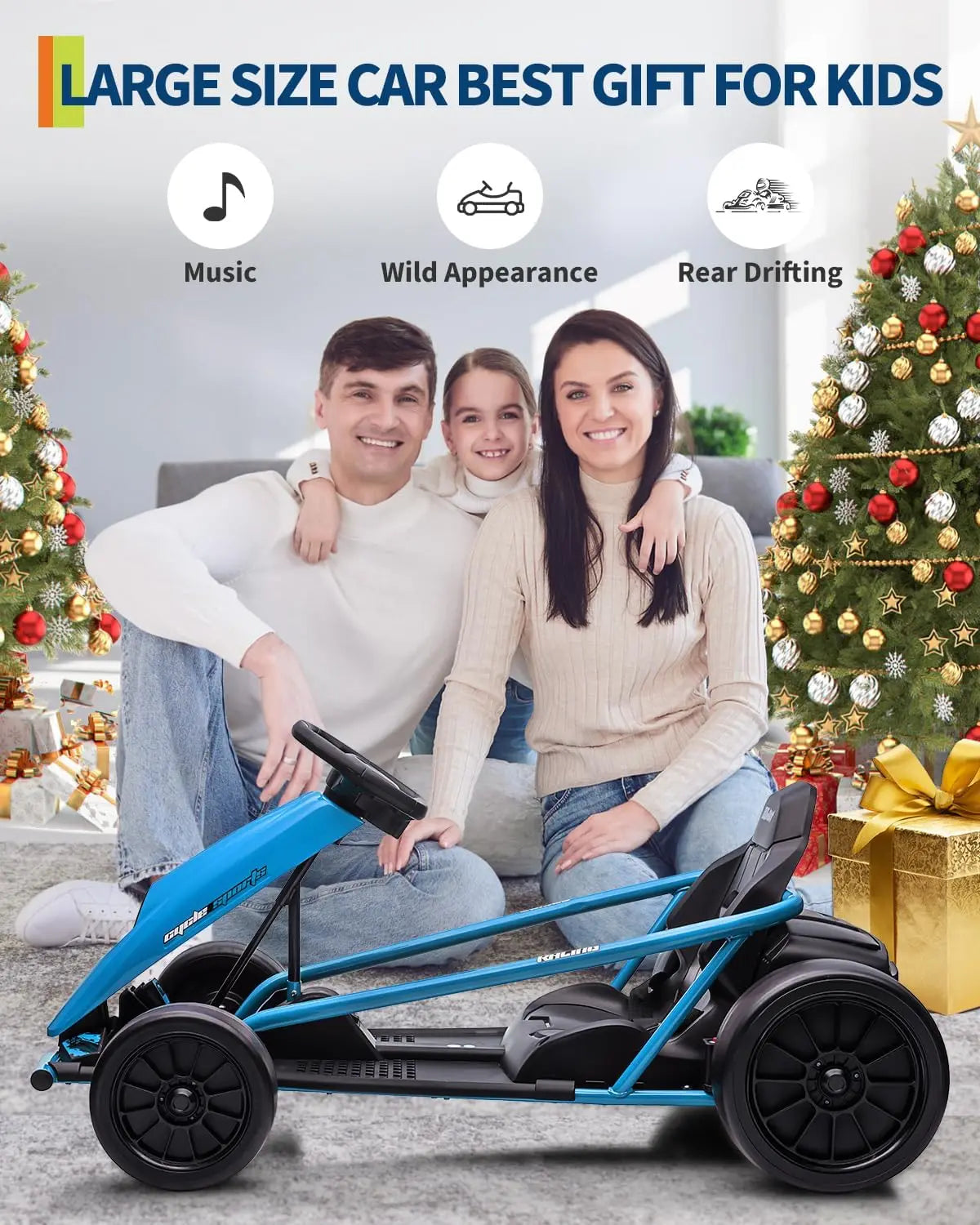 Tacleekii Electric Drift Go Kart for Kids With Dual Motors
