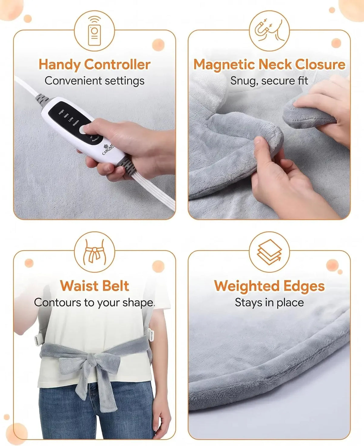 Weighted Electric Heating Pad for Back Neck and Shoulders