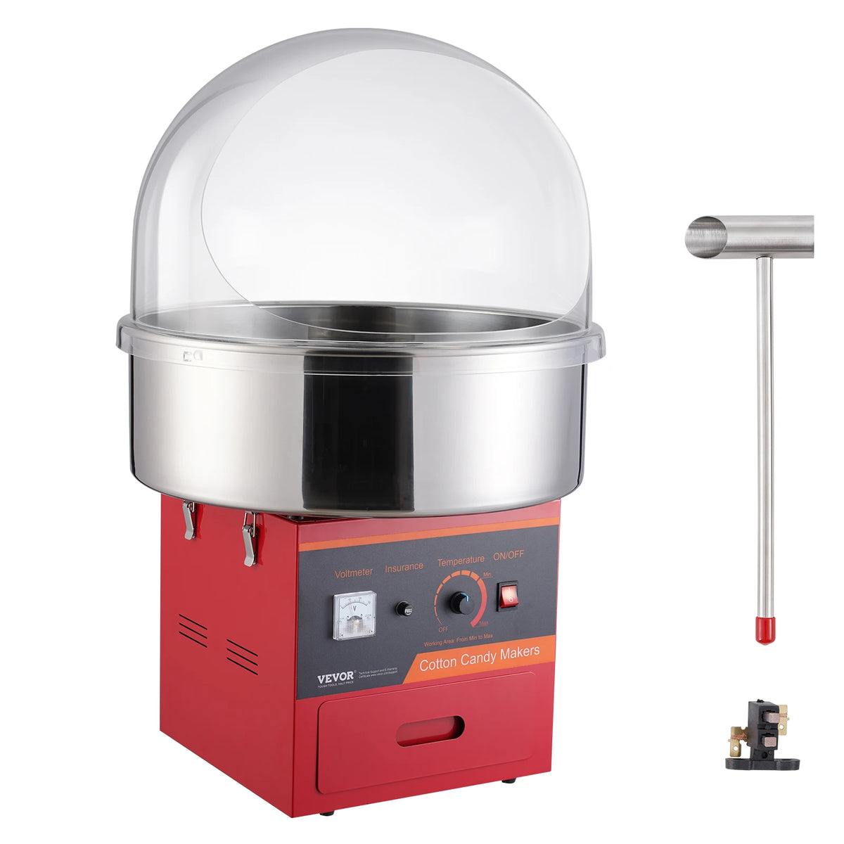 SucceBuy Commercial Electric Cotton Candy Maker With Steel Bowl