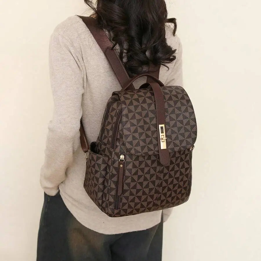 Retro Leather Backpack With Organizer For Travel And Everyday Use