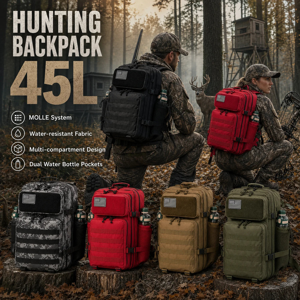 ReFire Gear Hunting Backpack With Dual Bottle Holders