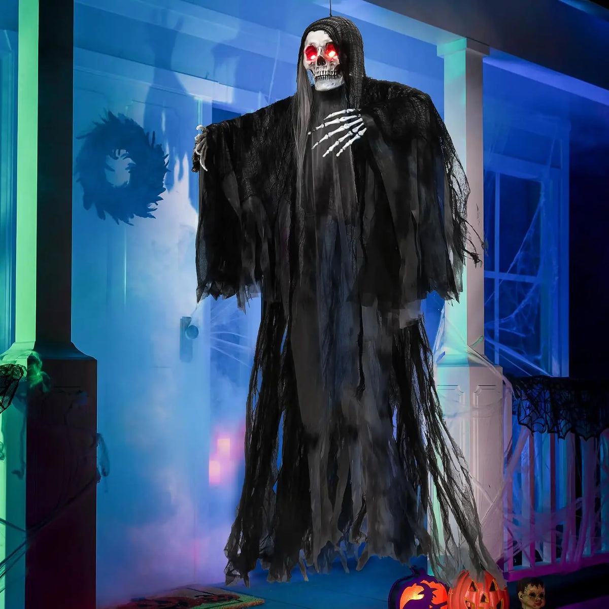 Joyfy Animated Witch Halloween Prop With Sound And Illuminated Eyes