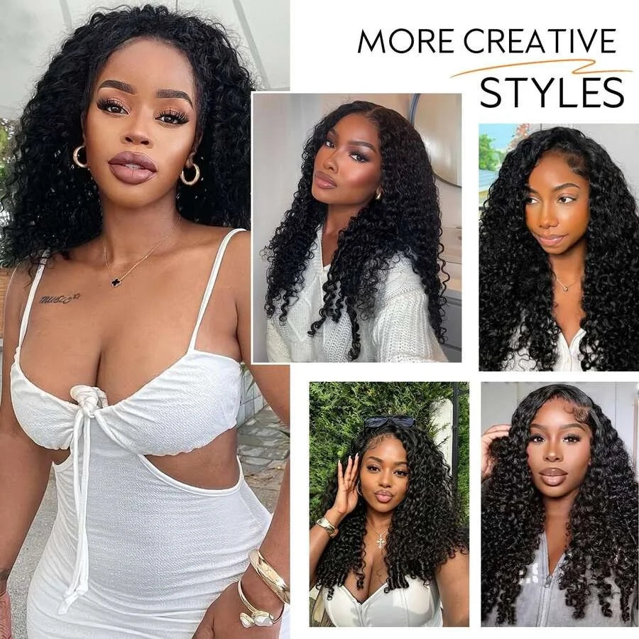 SIXQUEEN Feathered Burmese Curly Crochet Human Hair Extensions