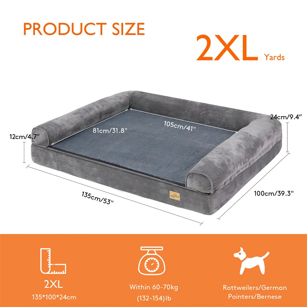 BORWART Orthopedic Memory Foam Dog Sofa Bed With Removable Cover
