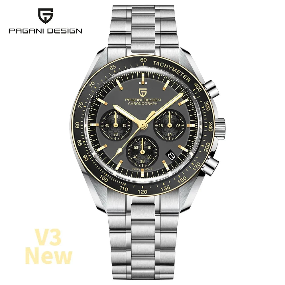 PAGANI DESIGN 1701 Moon Men's Sapphire Glass Chronograph Quartz Watch