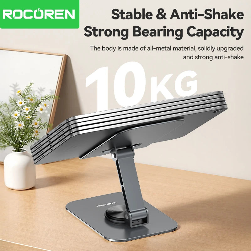 Rocoren Foldable Metal Desktop Phone Stand With 360 Degree Rotation