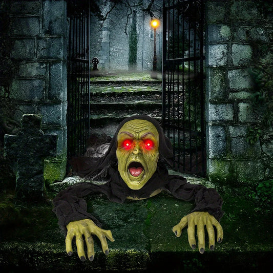 Halloween Groundbreaker Zombie Yard Decoration With Sound And Flashing Eyes