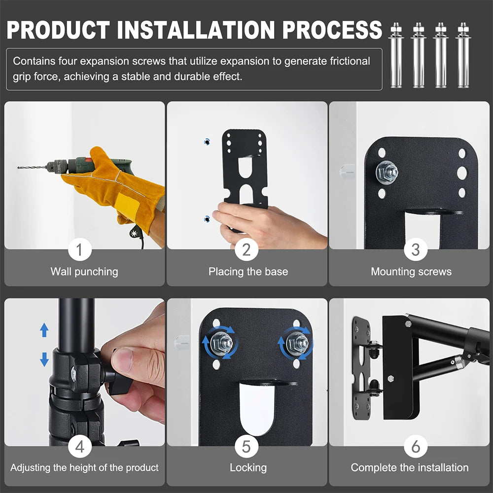 SH Photography Wall Mount Arm Bracket for Studio Lighting