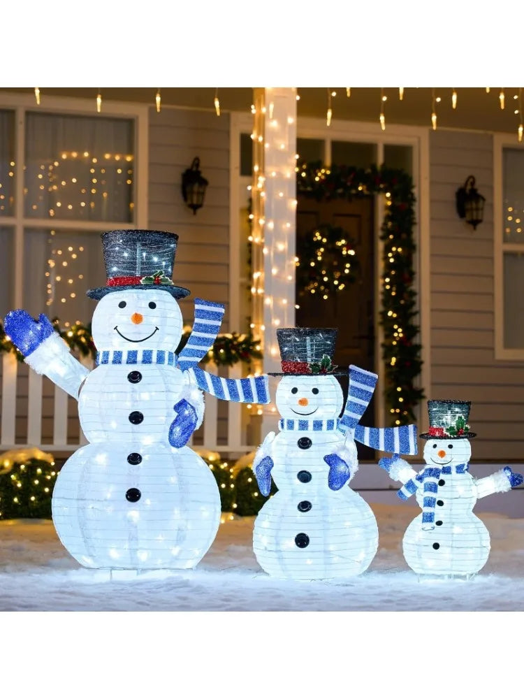 Joyfy Collapsible Snowman LED Yard Lights for Christmas Holiday Decor