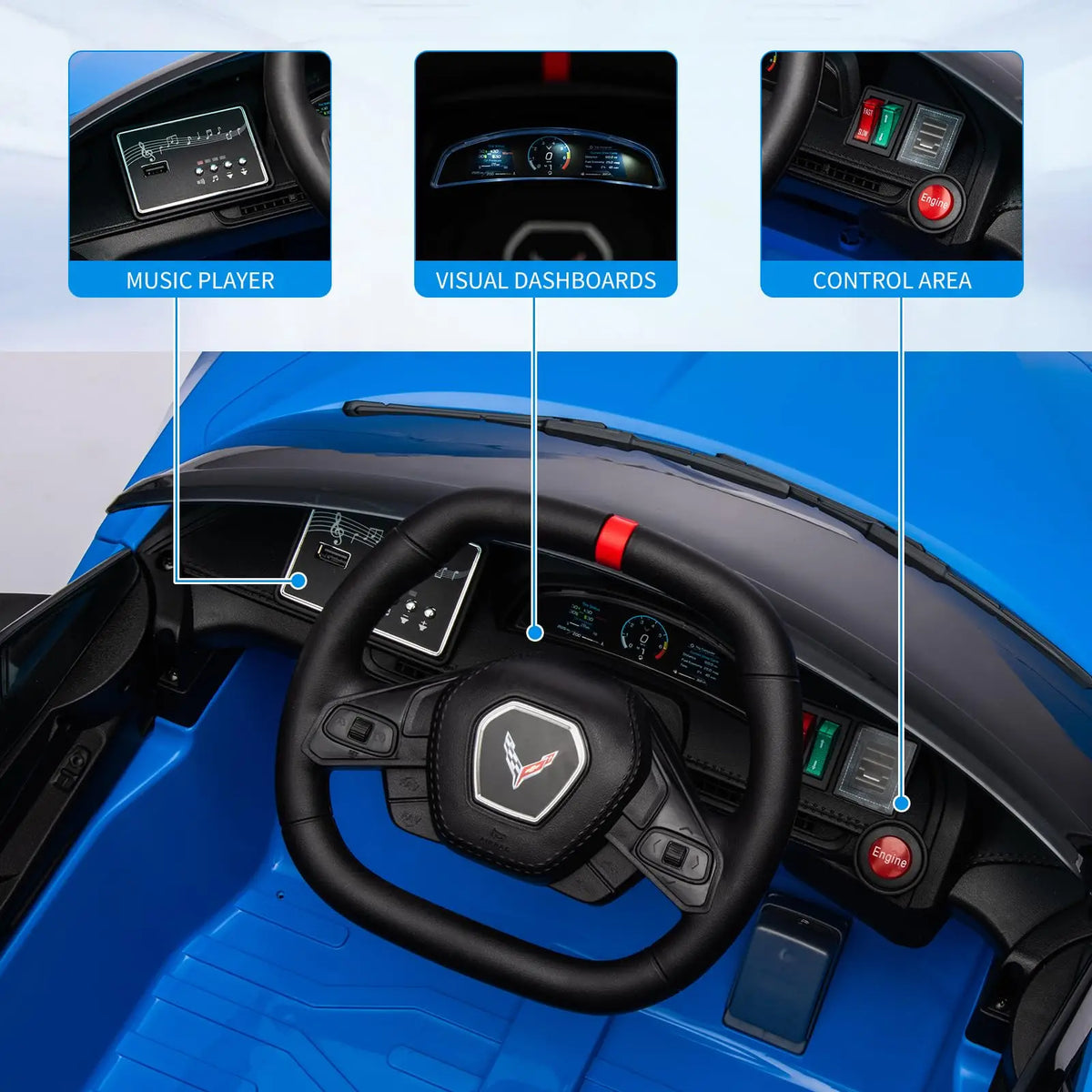 HiMISS Kids Ride On Sports Car With Parent Remote Control