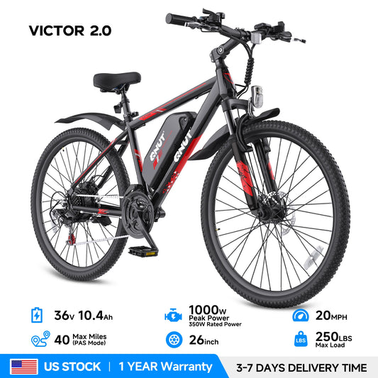 QNUT Victor 1000W Electric Fat Tire Mountain Bike For Adults