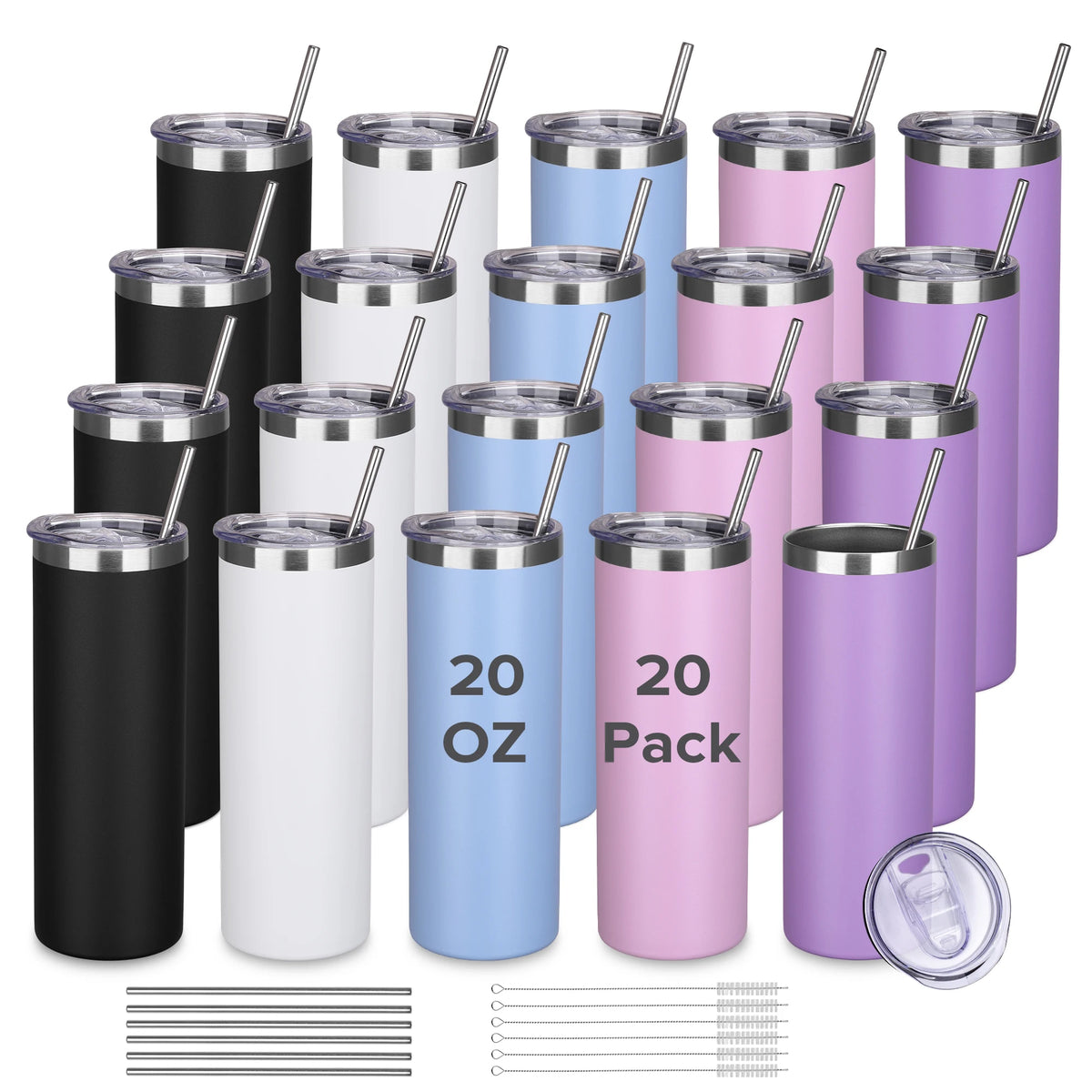 Fastsub Stainless Steel Vacuum Insulated Tumblers With Lids And Straws