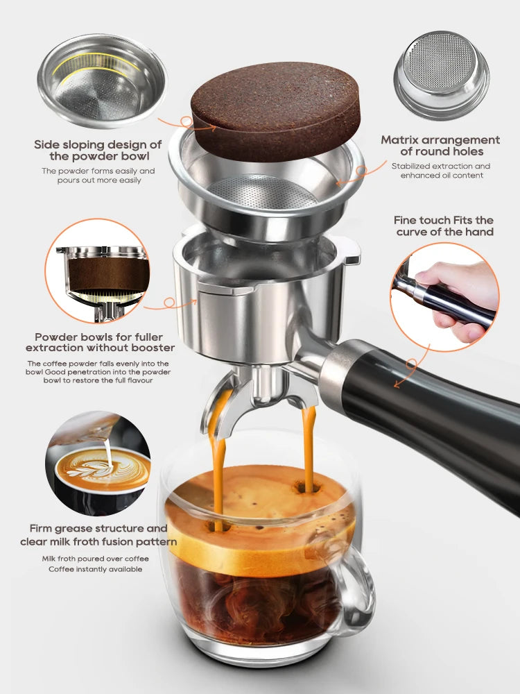 HiBREW Semi Automatic Espresso Machine With Adjustable Temperature