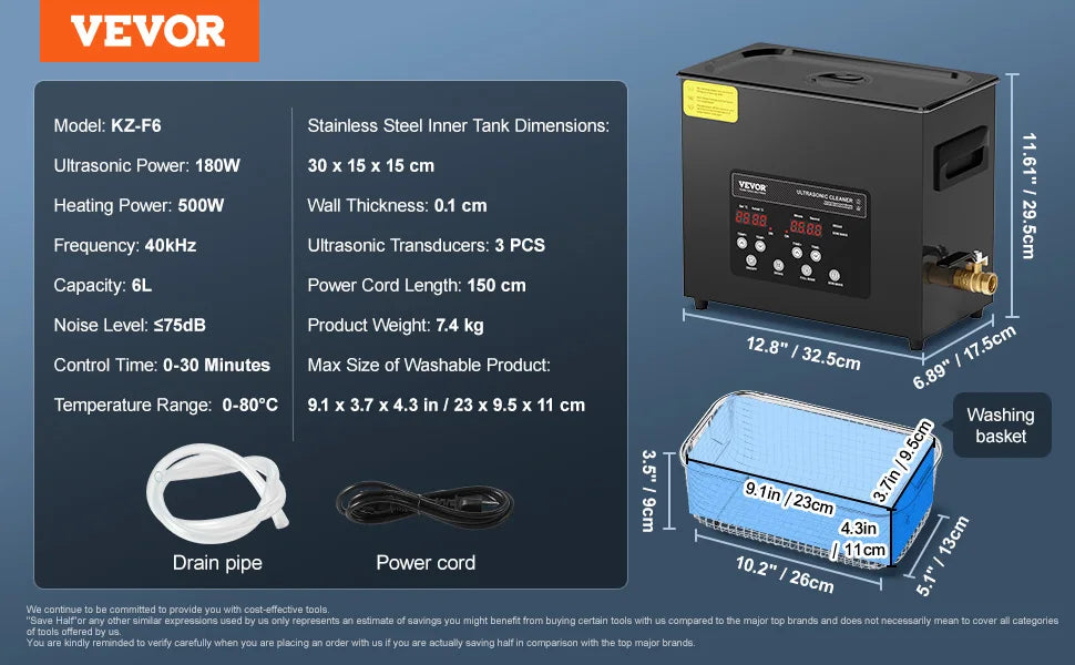 SucceBuy Ultrasonic Cleaner for Dishes and Household Cleaning