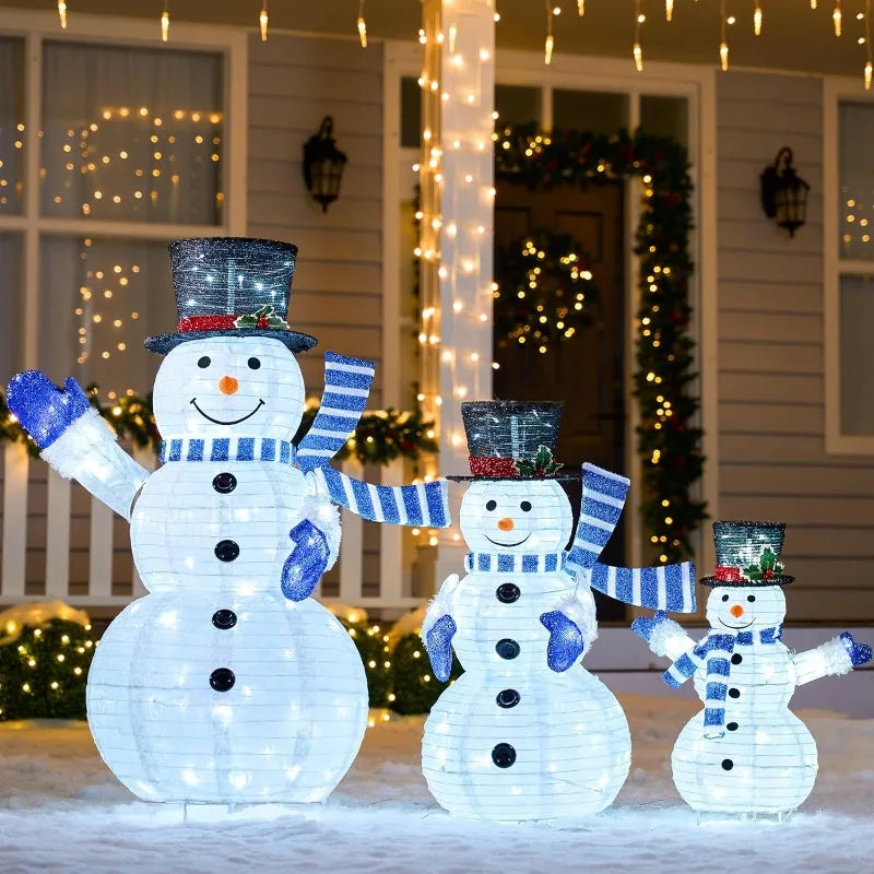 Joyfy Collapsible Snowman LED Yard Lights for Christmas Holiday Decor