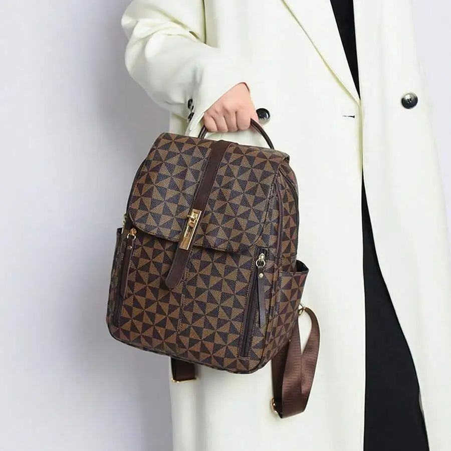 Retro Leather Backpack With Organizer For Travel And Everyday Use