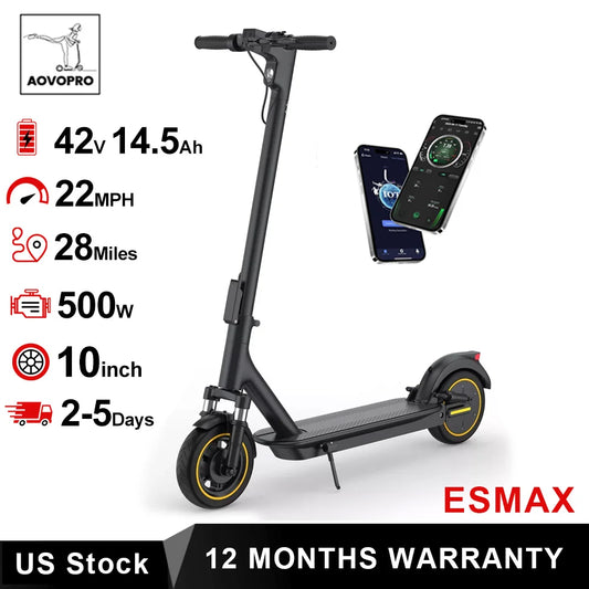 AOVOPRO Foldable Electric Scooter Smart App Control 500W Motor