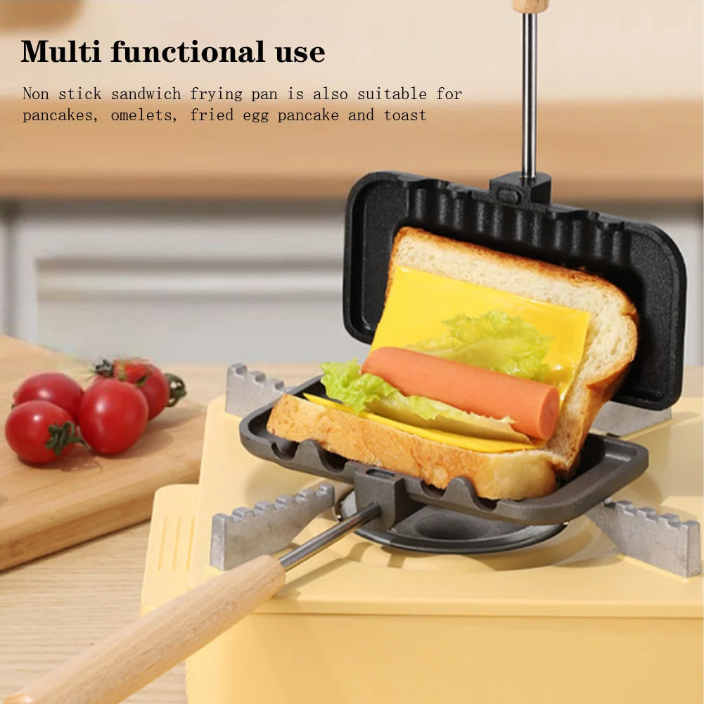 HiMISS Nonstick Double Sided Sandwich Maker And Hot Dog Toaster Pan