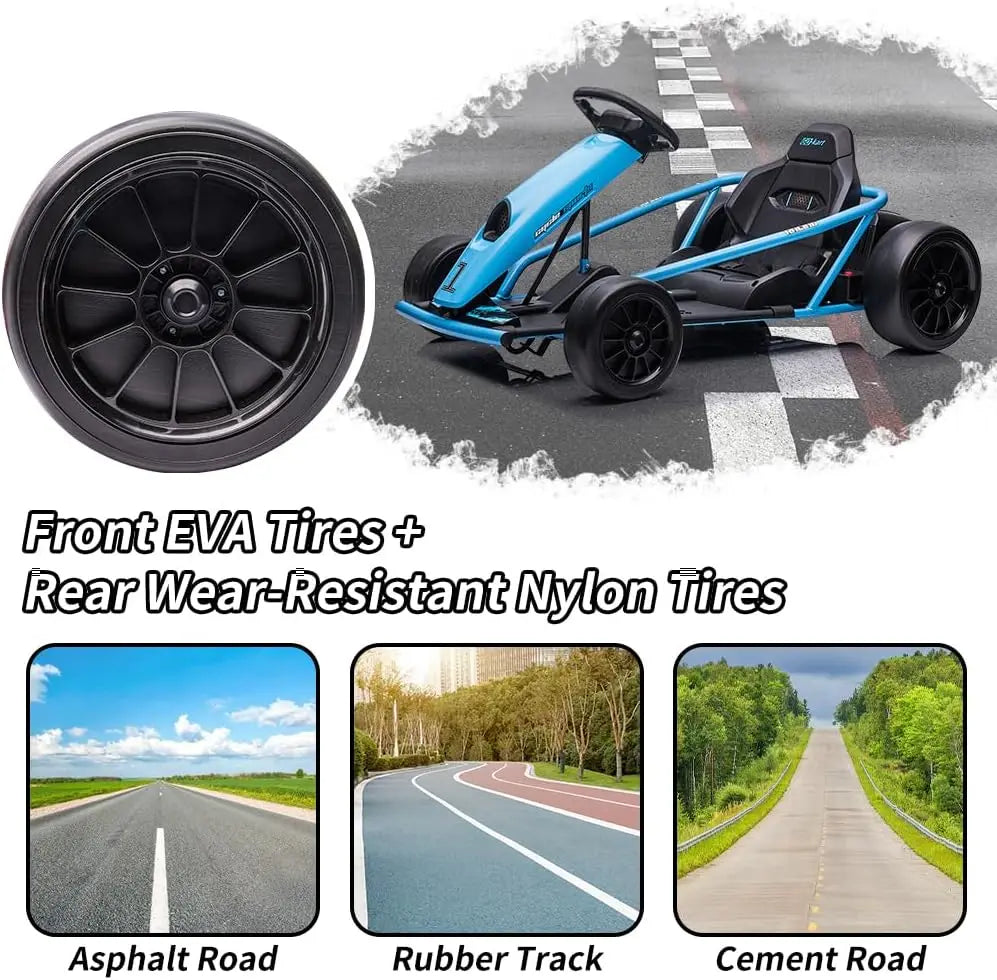 Tacleekii Electric Drift Go Kart for Kids With Dual Motors