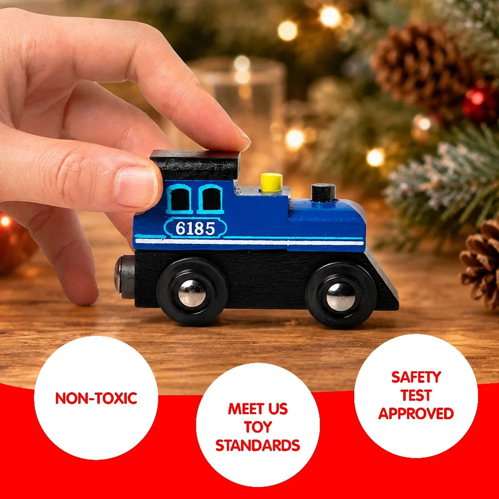 Joyfy Wooden Train Advent Calendar With Magnetic Cars Christmas Gift