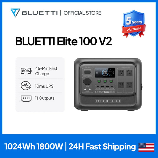 BLUETTI Elite 100 V2 Portable Power Station With LiFePO4 Battery