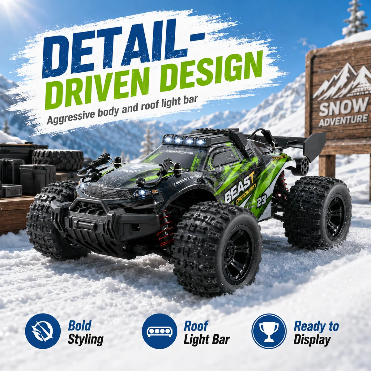 ZNLYRION 4WD Off Road RC Buggy With Metal Bottom Plate