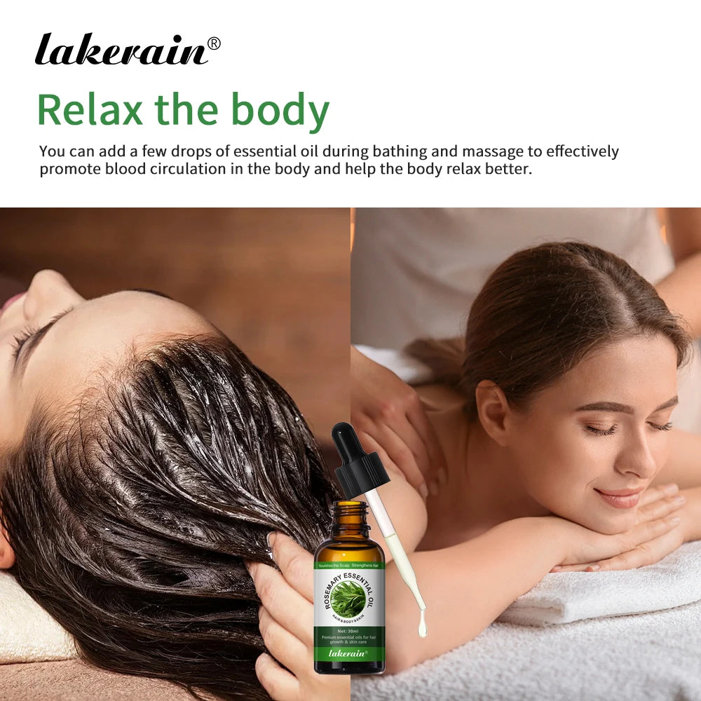 Lakerain Rosemary Essential Oil For Scalp Hair And Body Care