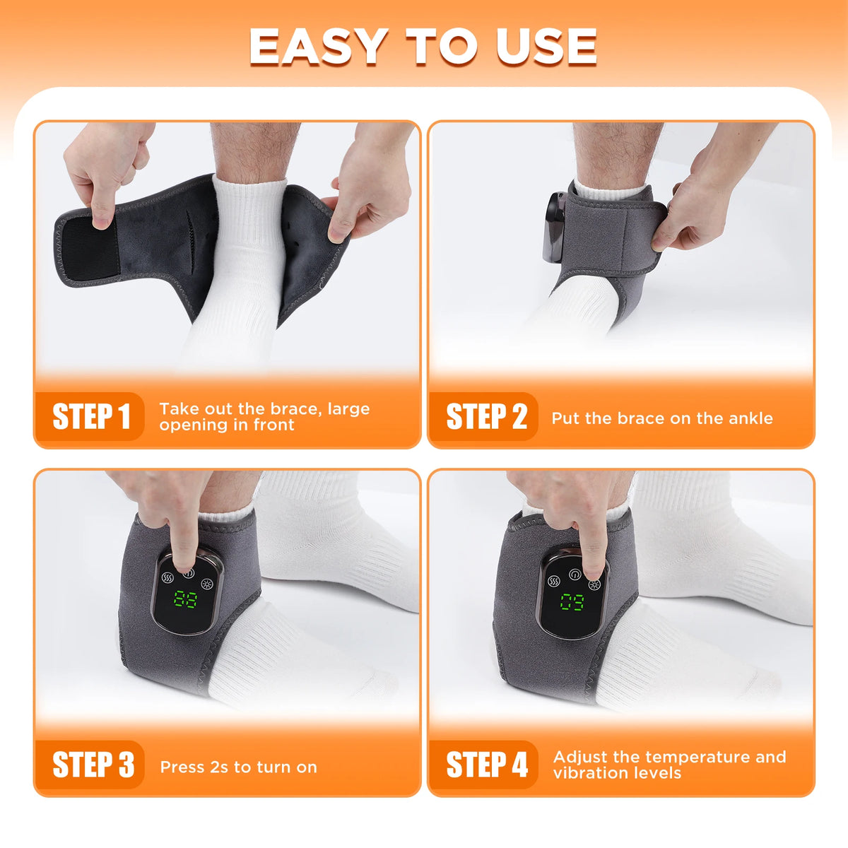 Hailicare Electric Heated Foot Ankle Massager With Vibration Support