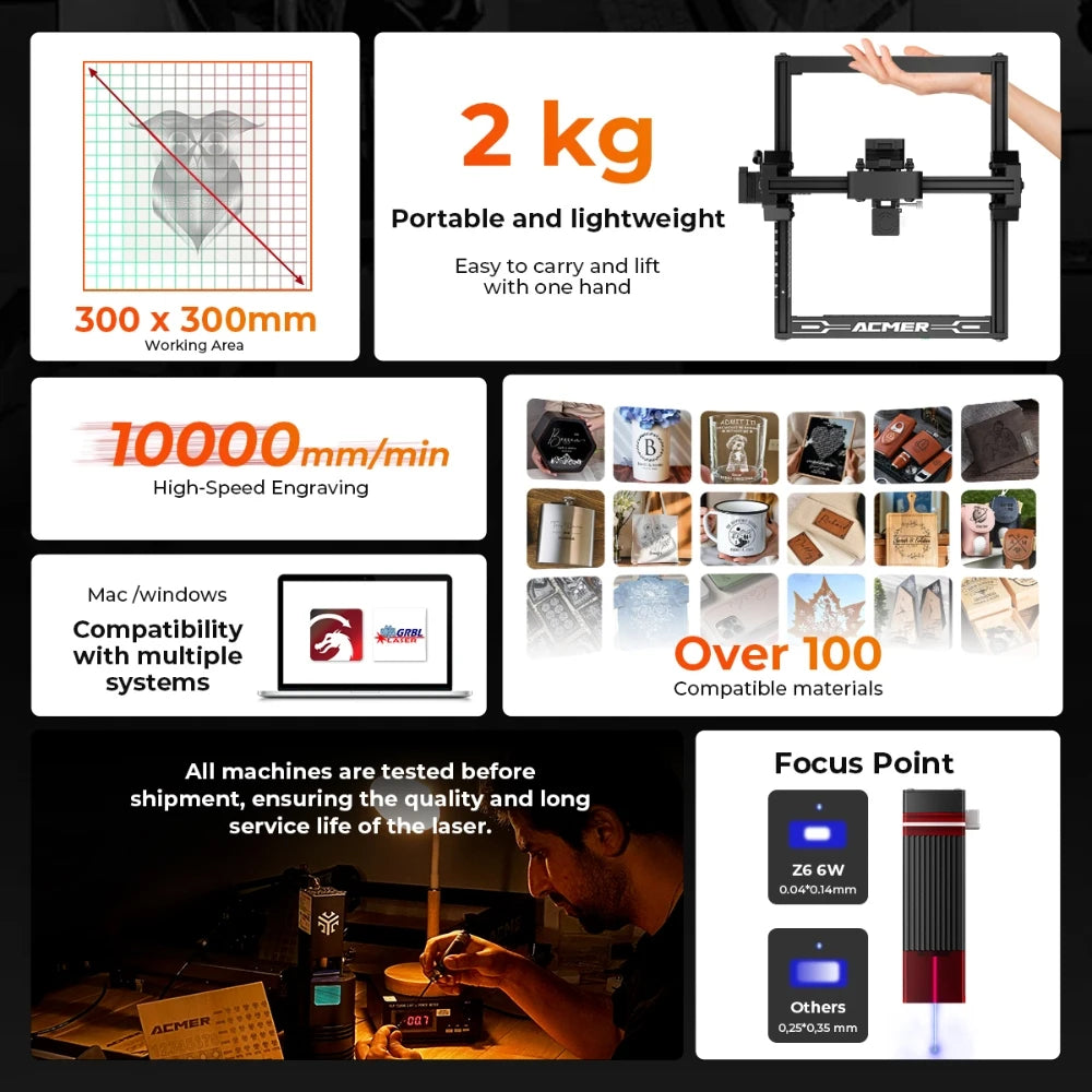 ELIDOR Z6 Laser Engraver and CNC Wood Cutting Machine