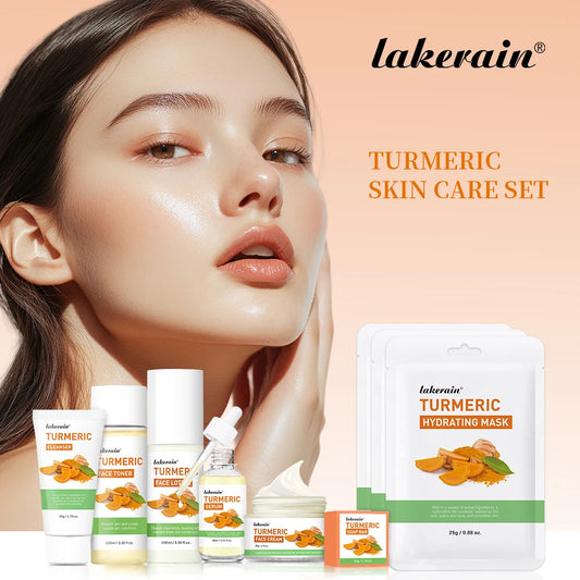 Lakerain Turmeric Brightening Skincare Set With Cleanser Toner Serum